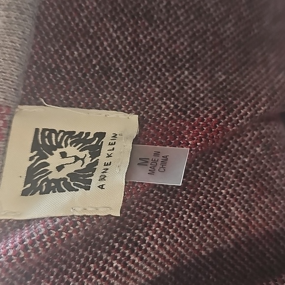 ANNE KLEIN PLAID SWEATER JACKET M - Picture 9 of 9